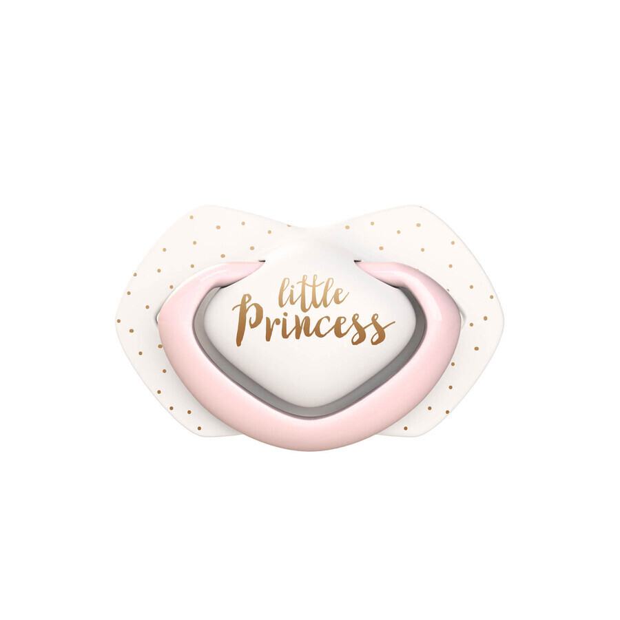 Canpol Babies, sucette, silicone, symétrique, Royal Baby, rose, 22/650, 0-6 mois, 2 pièces