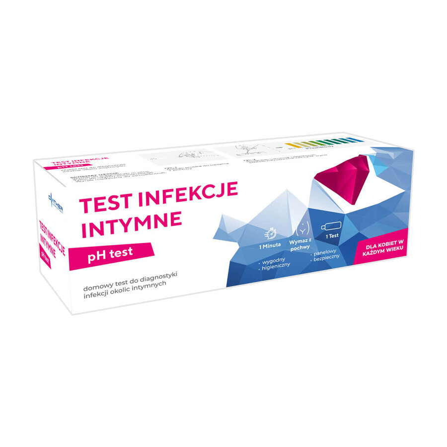 Diather pH test for intimate infections, home test for vaginal pH testing, 1 pc