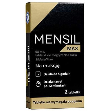 Mensil Max 50 mg, 2 chewable tablets