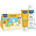 Mustela Baby On Vacation Set, loción de protección solar, SPF 50+, 40 ml + gel limpiador, 100 ml