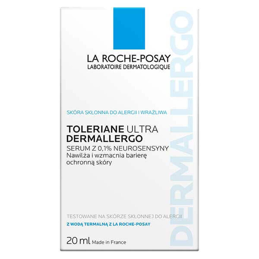 La Roche-Posay Toleriane Ultra Dermallergo, sérum hidratante calmante, pieles sensibles y con tendencia alérgica, 20 ml