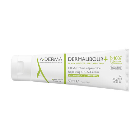 A-Derma Dermalibour+ Cica, Regenerationscreme für gereizte Haut, ab Tag 1, 50 ml