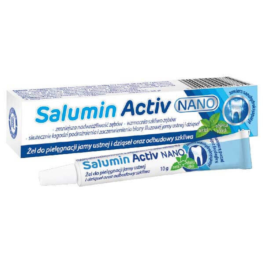 Salumin Activ Nano, gel para el cuidado bucal, cuidado de las encías y restauración del esmalte, 10 g