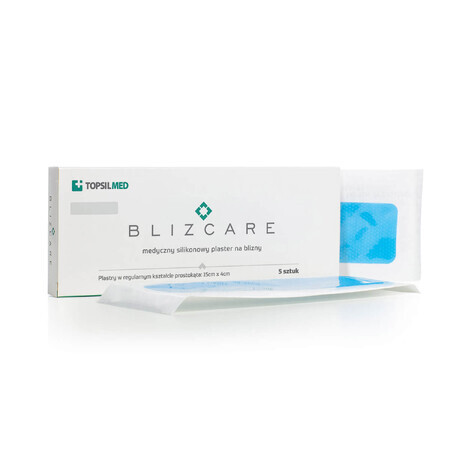 Blizcare Regular, pansements médicaux en silicone pour cicatrices, 15 x 4 cm, 5 pièces