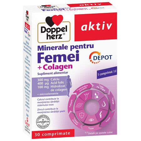 Mineralien für Frauen + Kollagen, 30 Tabletten, Doppelherz