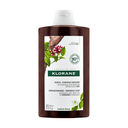 Klorane, shampoo met kinine en biologische edelweiss tegen haaruitval en gebrek aan vitaliteit, 400 ml