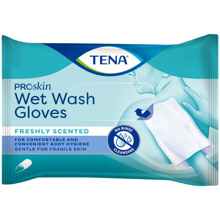 Tena ProSkin Wet Wash Guantes, toallitas higiénicas humedecidas, 8 unidades