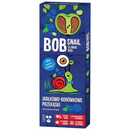 Bob Snail Roll Snack de frutas, manzana, arándano, 30 g