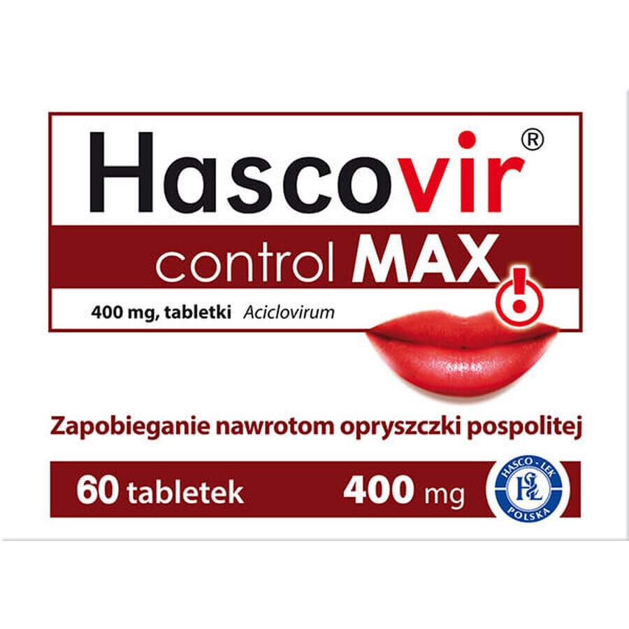 Hascovir control MAX 400 mg, 60 comprimidos