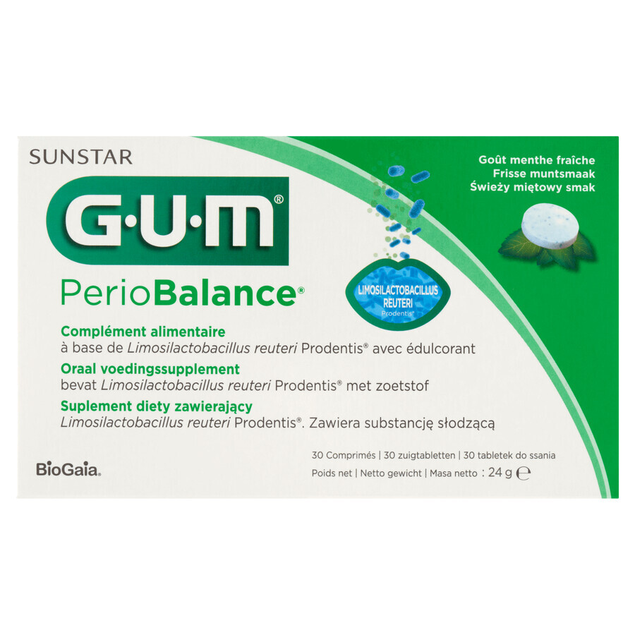 Sunstar Gum PerioBalance, mint flavor, 30 lozenges