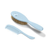 BabyOno, hair brush with soft natural bristles and comb, from birth, 567/04, gray