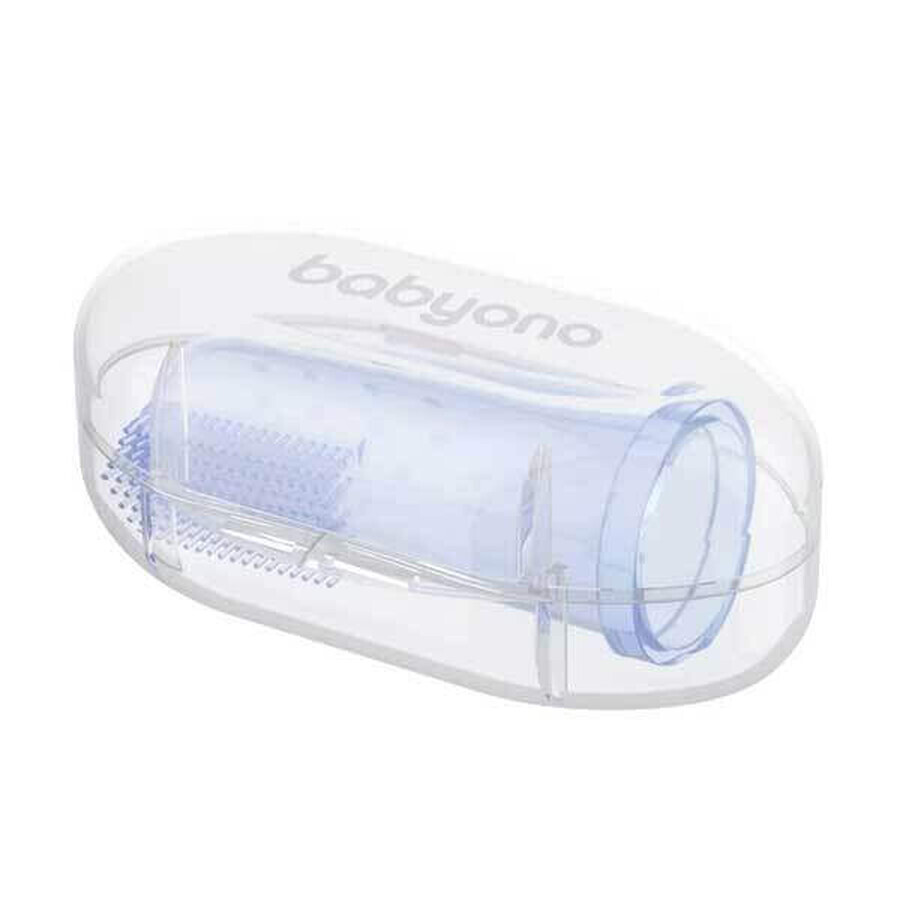 BabyOno, brush for first teeth, silicone, blue, 723/02, 1 pc