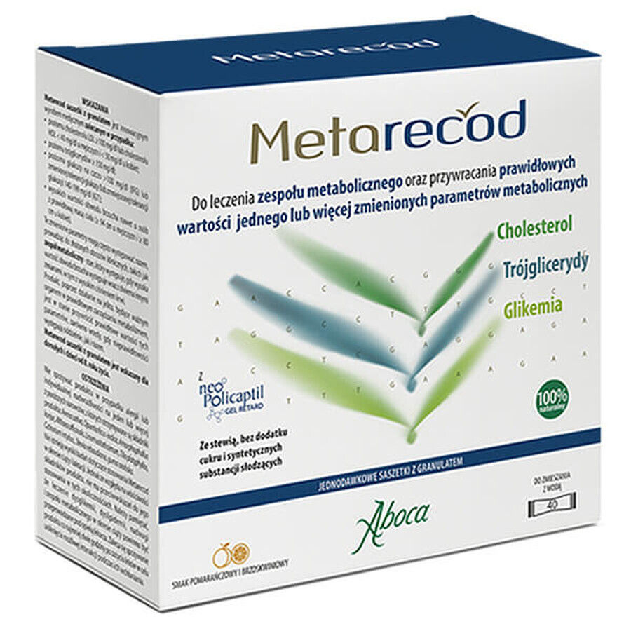 Metarecod, granulés pour solution orale, arôme orange-pêche, 40 sachets