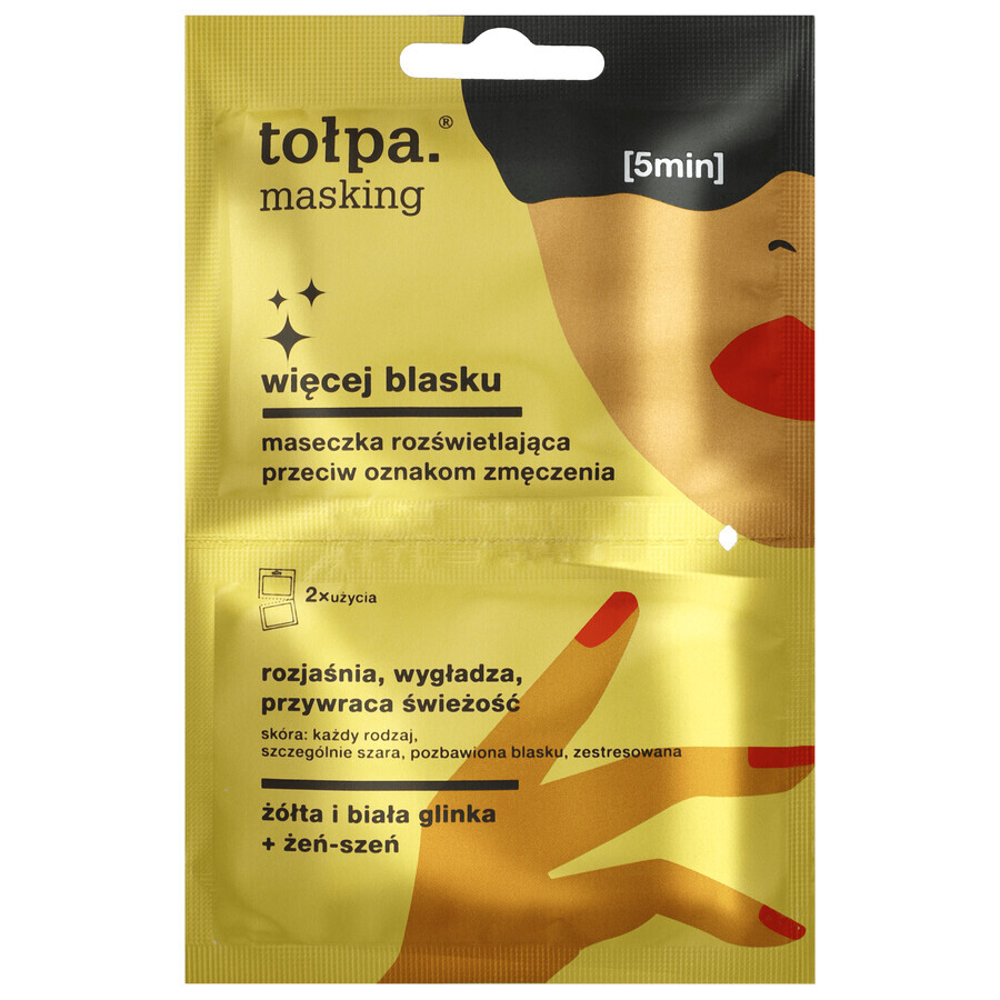 Tolpa Mascarilla, más luminosidad, mascarilla iluminadora contra los signos de fatiga, 2 x 5 ml