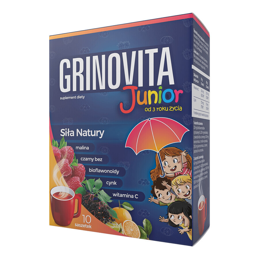 Grinovita Junior, para niños a partir de 3 años, 10 sobres