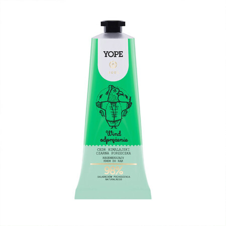 Yope Wind Relaxation, crème régénérante pour les mains, cèdre de l'Himalaya et cassis, 50 ml