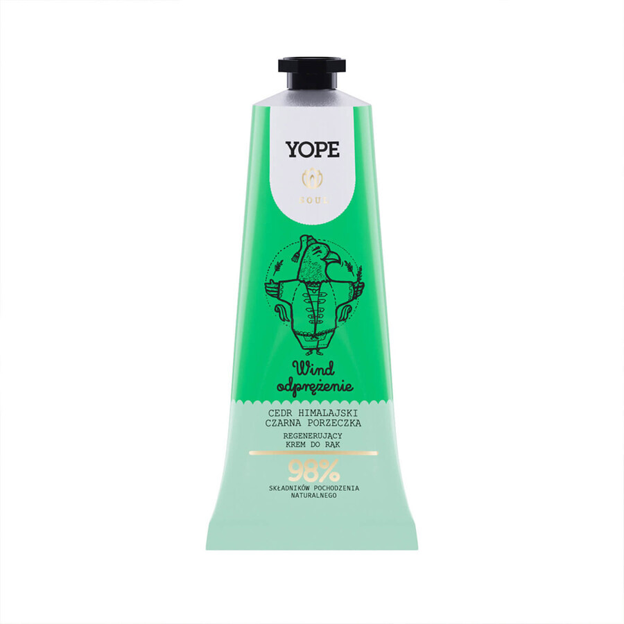 Yope Wind Relaxation, crème régénérante pour les mains, cèdre de l'Himalaya et cassis, 50 ml