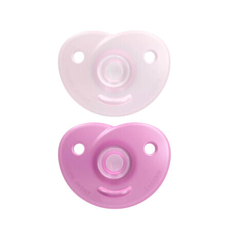 Avent Soothie, sucette, silicone, orthodontique, fille, SCF099/22, 0-6 mois, 2 pièces