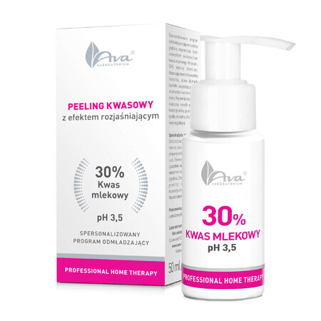 Ava, peeling con efecto iluminador, ácido láctico 30%, 50 ml