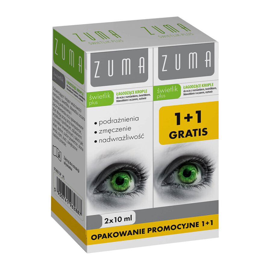 Zuma Świetlik Plus, soothing eye drops, 2 x 10 ml