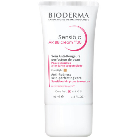 Bioderma Sensibio AR, BB crème pour atténuer et masquer les rougeurs, peaux sensibles et vasculaires, SPF 30, 40 ml