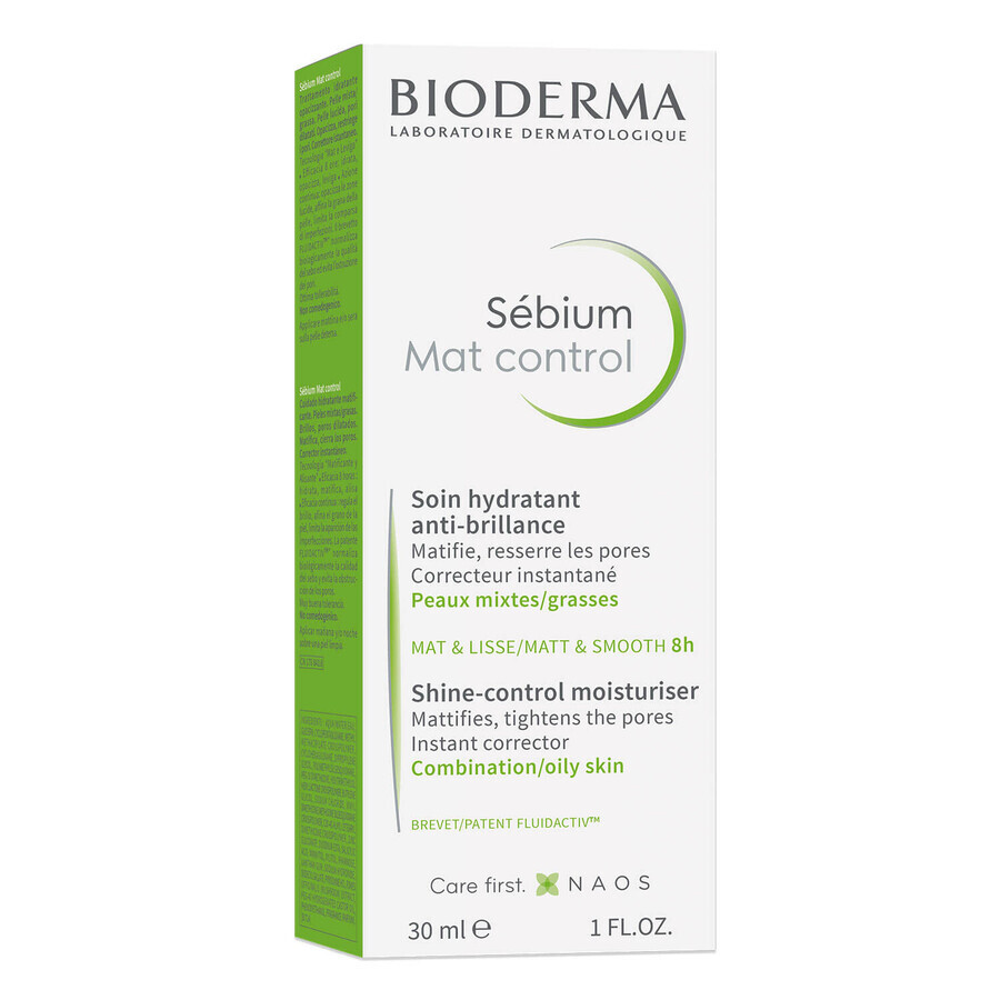 Bioderma Sebium Mat Control, crema hidratante matificante para pieles grasas y mixtas, 30 ml