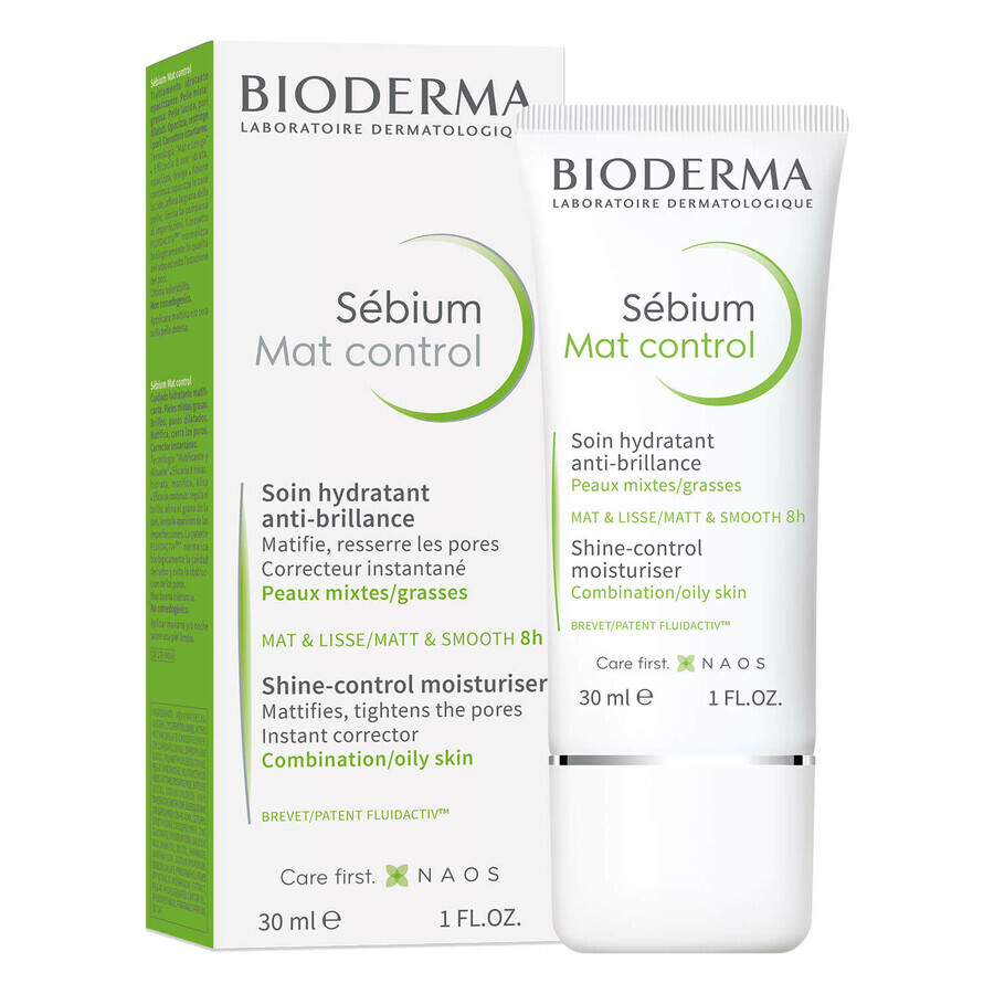 Bioderma Sebium Mat Control, crema hidratante matificante para pieles grasas y mixtas, 30 ml