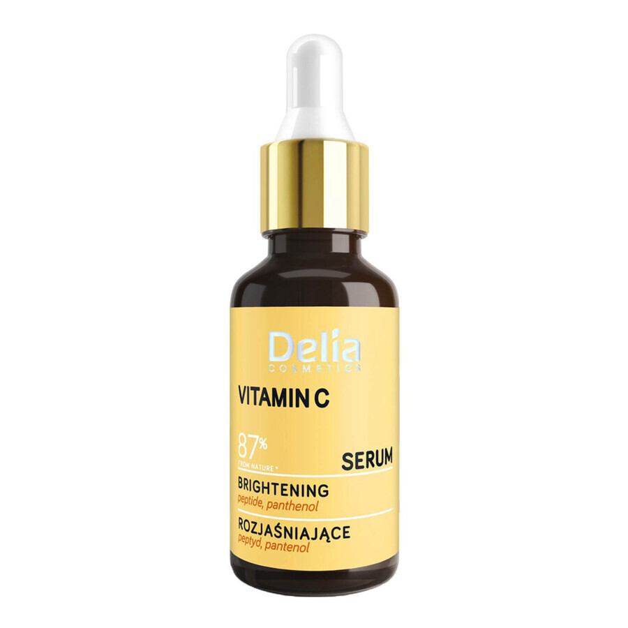 Delia Cosmetics, sérum éclaircissant pour le visage, le cou et le décolleté, jour et nuit, peau décolorée, vitamine C, 30 ml