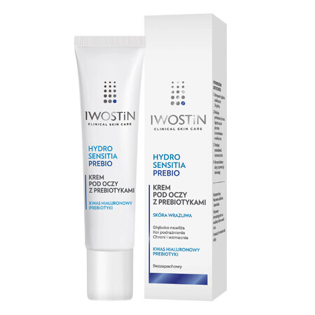 Iwostin Hydro Sensitia Prebio, crema de ojos con prebióticos, piel sensible, 15 ml