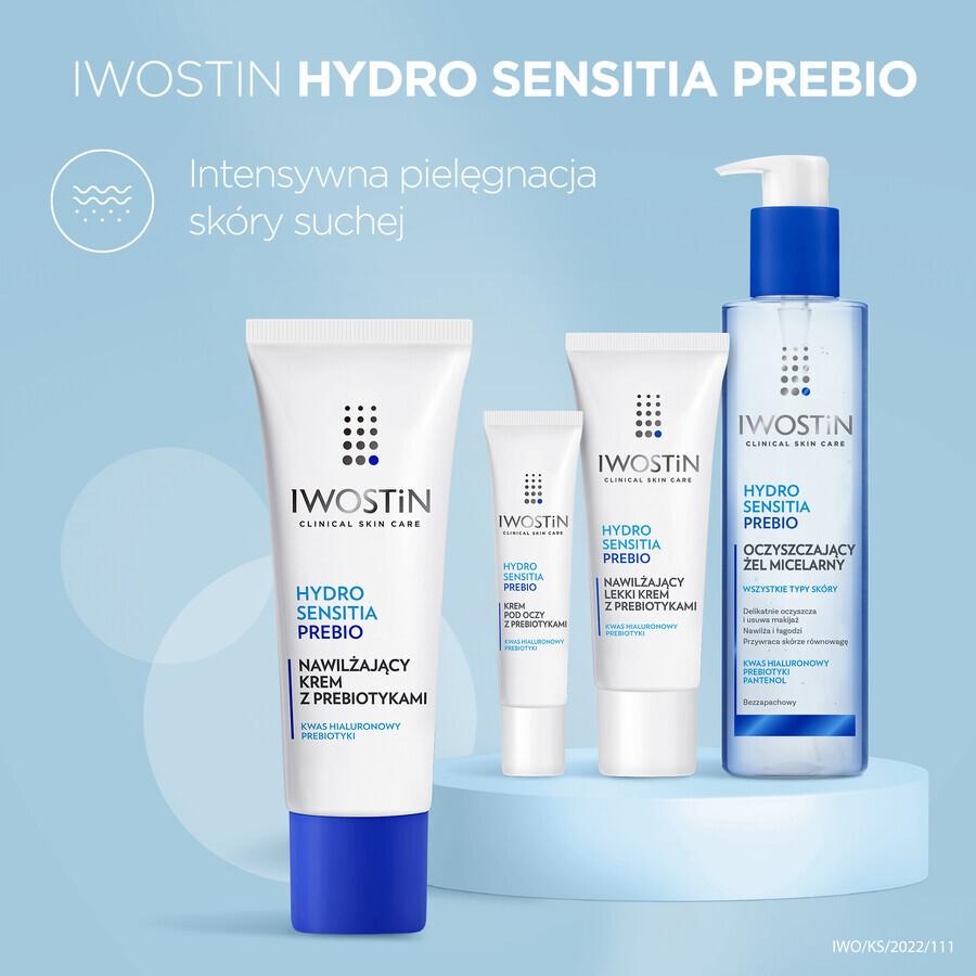 Iwostin Hydro Sensitia Prebio, crema hidratante con prebióticos, piel sensible, seca y muy seca, 50 ml