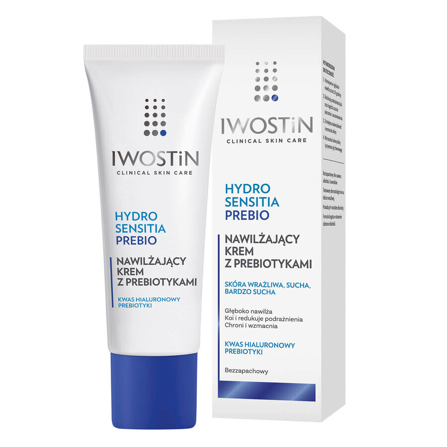 Iwostin Hydro Sensitia Prebio, crema hidratante con prebióticos, piel sensible, seca y muy seca, 50 ml