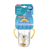 Canpol Babies Drip glass with tube and weight, Exotic animals, yellow, 56/606, from 6 months, 270 ml