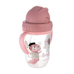 Canpol Bebés, vaso gotero con tubo y pesa, Bonjur Paris, rosa, 56/607, a partir de 6 meses, 270 ml