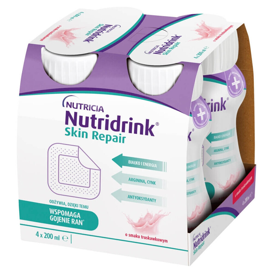 Nutridrink Skin Repair, sabor fresa, 4 x 200 ml