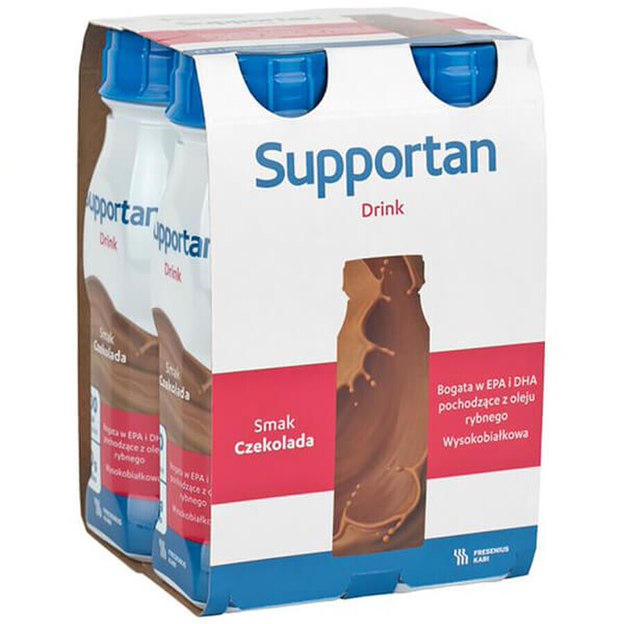 Supportan Drink, nutritional preparation, chocolate flavor, 4 x 200 ml