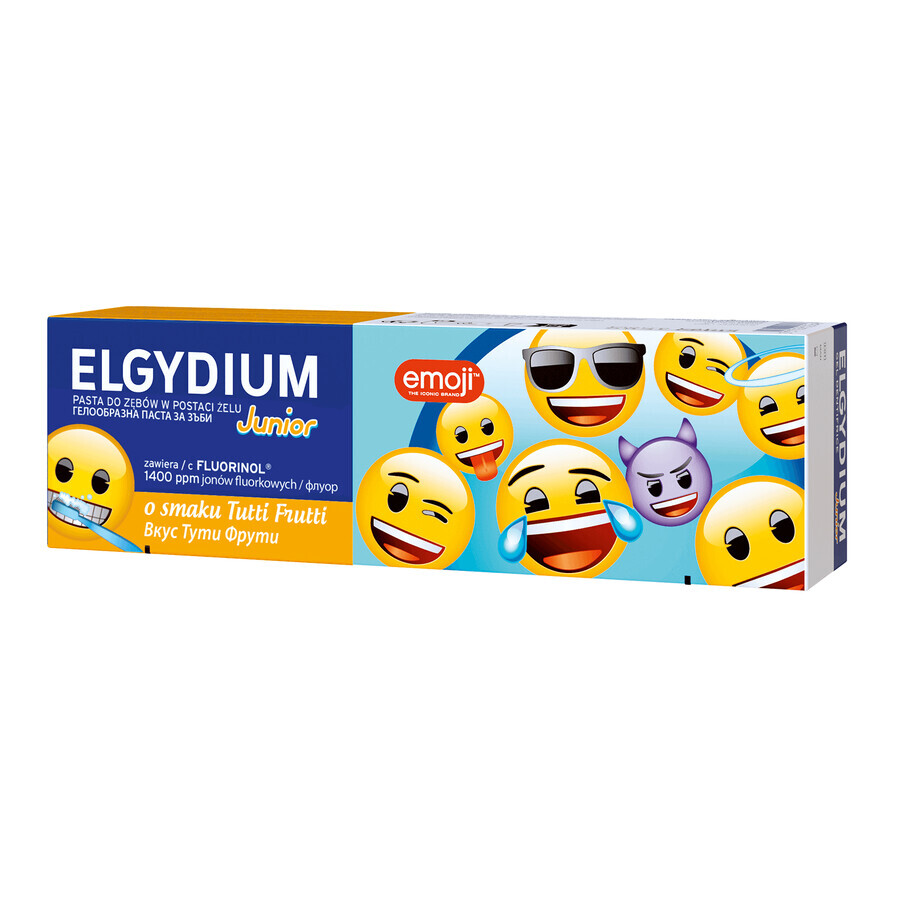 Elgydium Junior Emoji, gel toothpaste for children, Tutti-frutti, 7-12 years, 50 ml