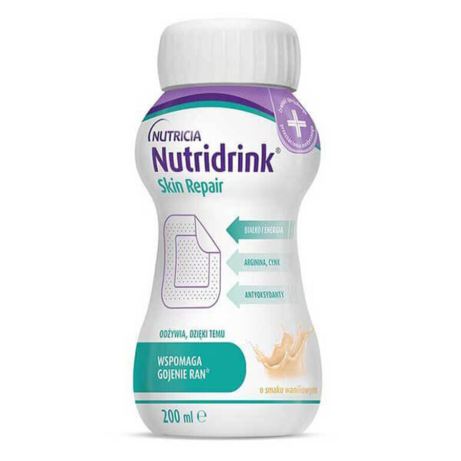 Nutridrink Skin Repair, preparado nutricional, sabor vainilla, 4 x 200 ml