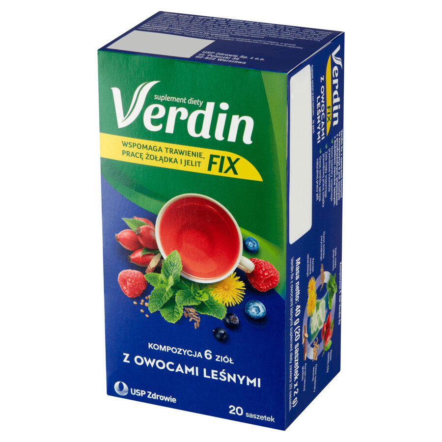 Verdin Fix con frutas del bosque, 20 bolsitas