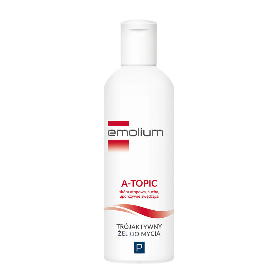 Emolium A-Topic, gel de baño triactivo para pieles atópicas, secas y con picor persistente, a partir de 1 mes, 200 ml