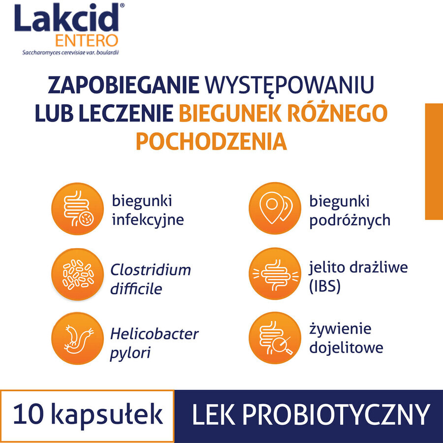 Lakcid Entero 250 mg, 10 cápsulas