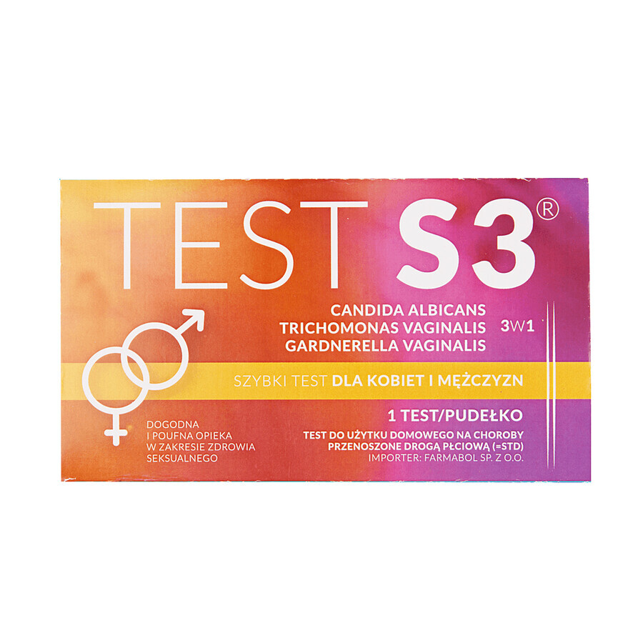 JD Biotech Test S3, test rápido de antígenos para enfermedades de transmisión sexual 3en1, 1 pieza