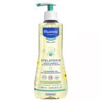 Mustela Stelatopia, aceite limpiador desde el nacimiento, 500 ml + crema emoliente facial, 40 ml gratis