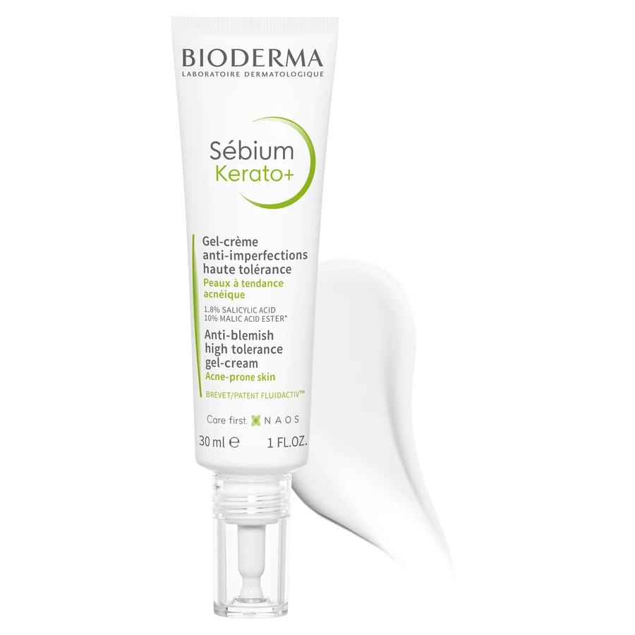 Bioderma Sebium Kerato+, gel-crema contro le imperfezioni per la pelle a tendenza acneica, 30 ml
