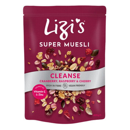 Musli con cerezas, frambuesas y cerezas Cleanse, 400 g, Lizi's