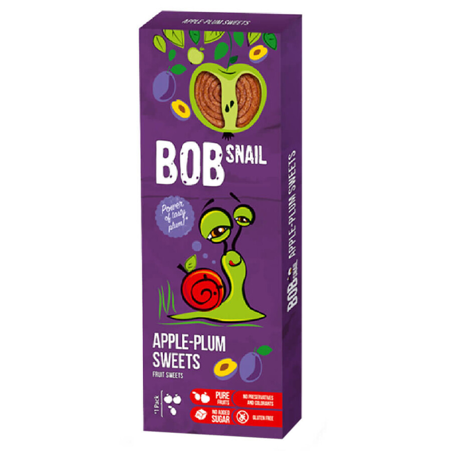 Bob Snail Roll Collation aux fruits, pomme, prune, 30 g