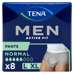 Tena Men Active Fit Pants, saugfähige Slips für Männer, Größe L/XL, 95-130 cm, Normal, 8 Stück