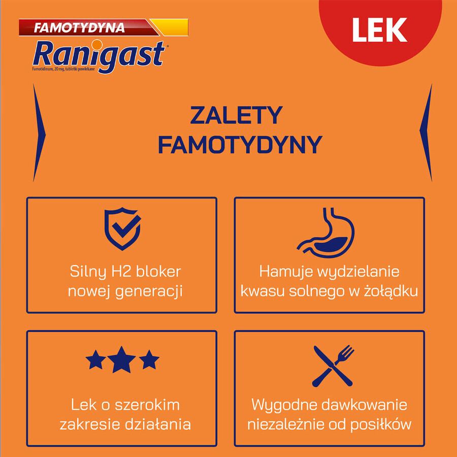 Famotidin Ranigast 20 mg, 30 Filmtabletten