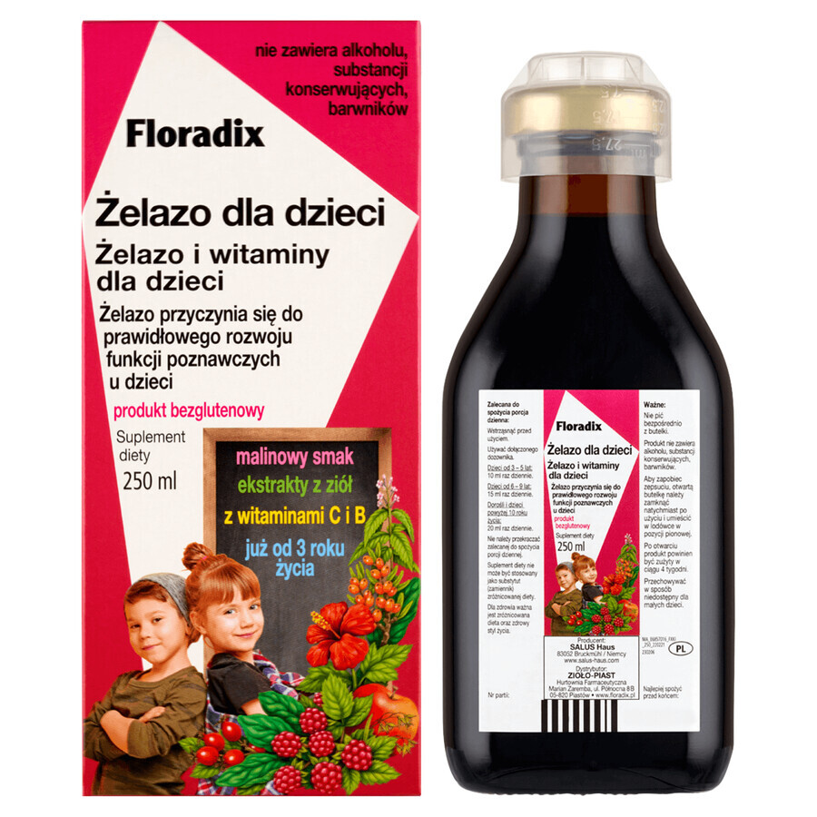 Floradix iron for children from 3 years, 250 ml