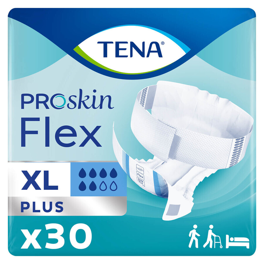 Tena Flex ProSkin, pantalones pañales, talla XL, 105-153 cm, Plus, 30 piezas