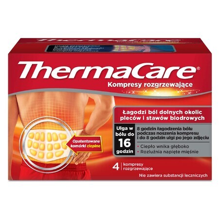 ThermaCare, heating compresses for the back and hips, 4 pieces